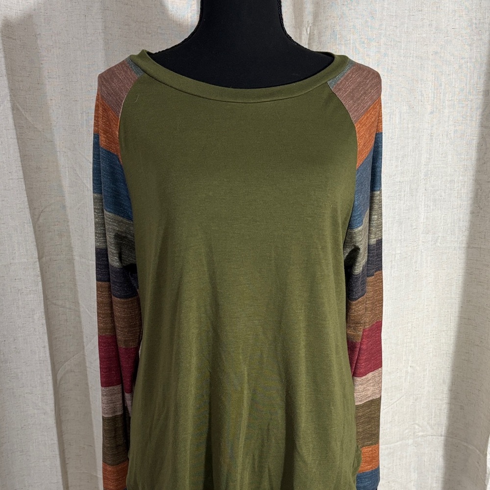 Colorful Women’s Striped Sleeve Top